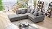 Küchen-Preisbombe Wohnlandschaft Sofa Couch Ecksofa Eckcouch Gewebestoff hellgrau + Hocker Minsk L