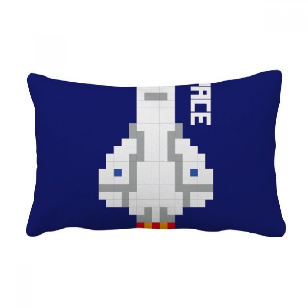 Coussin lombaire fusée univers pixel multicolor 40x60 cm pour canapé