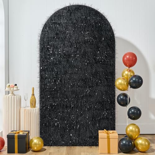Cobertor Arco de Flecos Negro 6 ft para Fondo Fotográfico miniatura 1