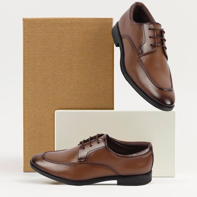 Image of FAUSTO Men's Formal Office Comfort Lace-Up Derby Shoes