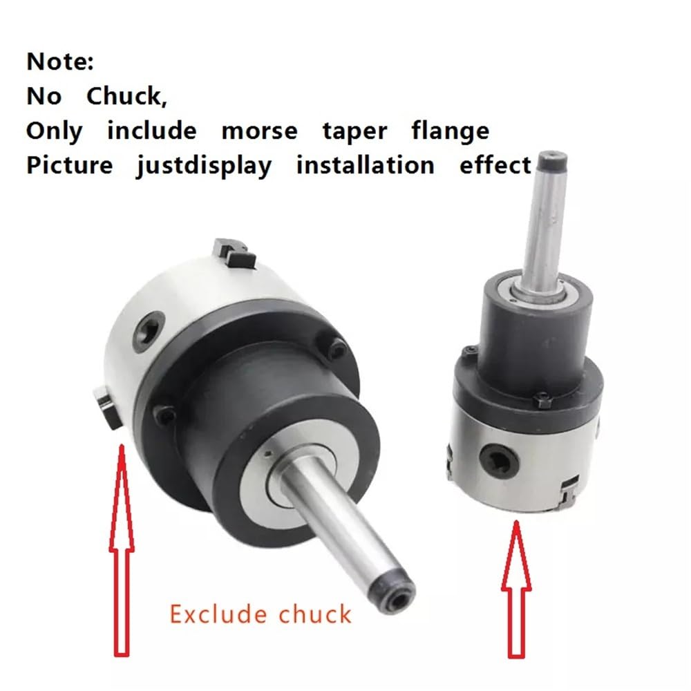 Adaptador de cono Morse Adaptador de mandril torno cónico Morse 125 mm, brida MT3 MT4, rotatorio 3 y 4 mordazas, 1 pieza