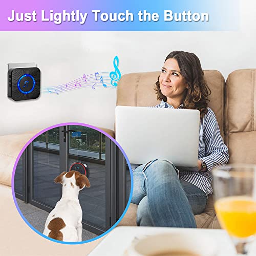 Chunhee Dog Doorbell For Potty Training-Wireless Doggie Door Bell With Ip55 Waterproof Touch Button, 3 Buttons & 1 Receiver #TOP3