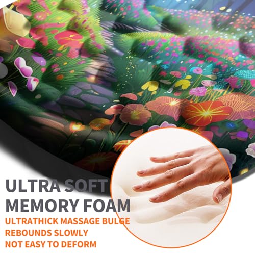 Image of Ergonomic Joint Wrist Support Mouse Pad with Memory Foam Cushion Massage Bump, Carpal Tunnel Pain Relief Mousepad Slope Design for Wrist Rest, 11.8x7.9 in, Fantasy Forest