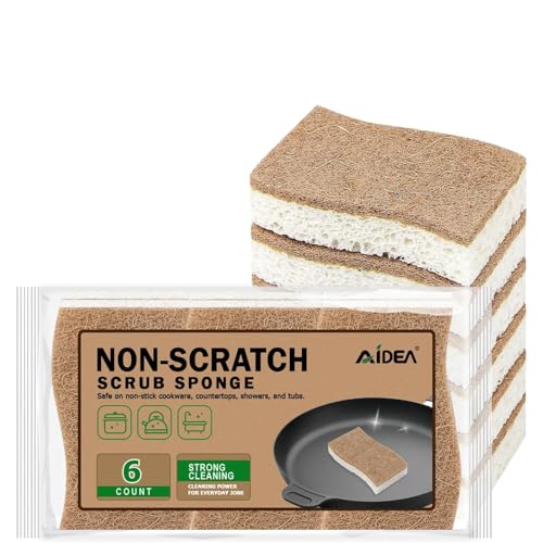 AIDEA Non-Scratch Cellulose Sponges, 6 Pack