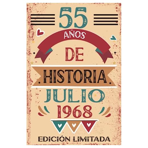 55 Años De Historia Julio 1968: Libro de visitas, cuaderno, 110 páginas de felicitaciones, idea de regalo, regalo Para la esposa, novia, mujer, La madre