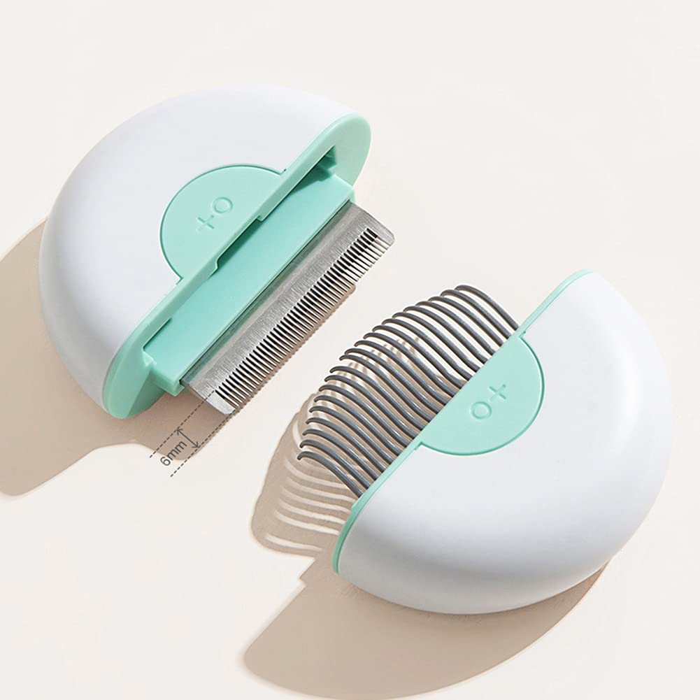 Numbowan Pet Comb Cat Hair Removal Massaging Shell Comb, 2 in 1 Massage Comb & Deshedding Brush for Dog Puppy Rabbit (Green)