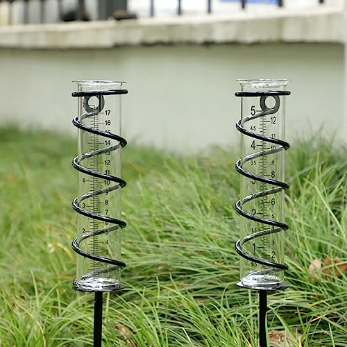 Regenmesser, Outdoor-Glas-Regenmesser, Metallrahmen, abnehmbarer Regenmesser für Garten, Hof, Deck, Rasen, Landschaft, Teich, Ackerland – Bild 4