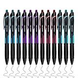 MyLifeUNIT Gel Pens, Black Fine Point Gel Pen for Super Smooth Writing, 0.5mm Retractable Pens with Quick-Drying Ink, Innovated Tip Tech (12 Pack)