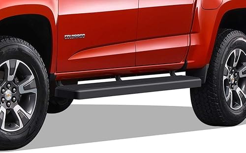 APS iBoard - Estribos de aluminio negro de tercera generación de 6 pulgadas, escalón lateral para Chevy Colorado GMC Canyon Crew Cab