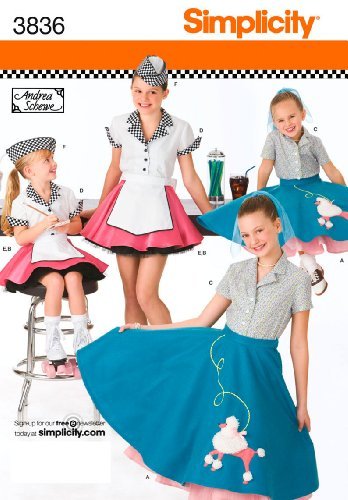 Patron de couture déguisement fille Simplicity 3836 tailles 7-14