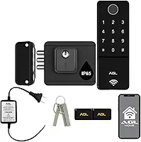 Fechadura Eletrônica Wi-Fi AGL Ultra Touch com Biometria Senha Tag App Bluetooth para Portão Externo