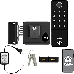 Fechadura Eletrônica Wi-Fi AGL Ultra Touch com Biometria Senha Tag App Bluetooth para Portão Externo