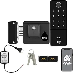 Fechadura Eletrônica Wi-Fi AGL Ultra Touch com Biometria Senha Tag App Bluetooth para Portão Externo