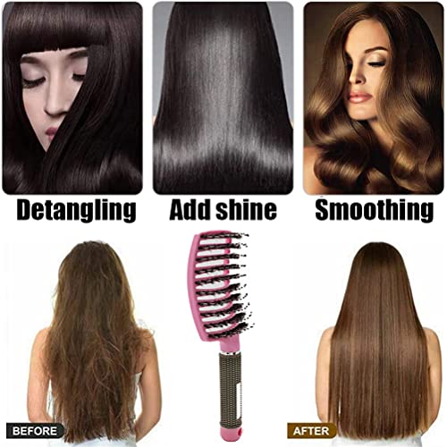 Morsafe 348 Vented Curved Boar Bristle Hair Brush Paddle Brush For Blow Drying, Anti-Frizz Detangling Brush Styling Hairbrush Comb thumb #2
