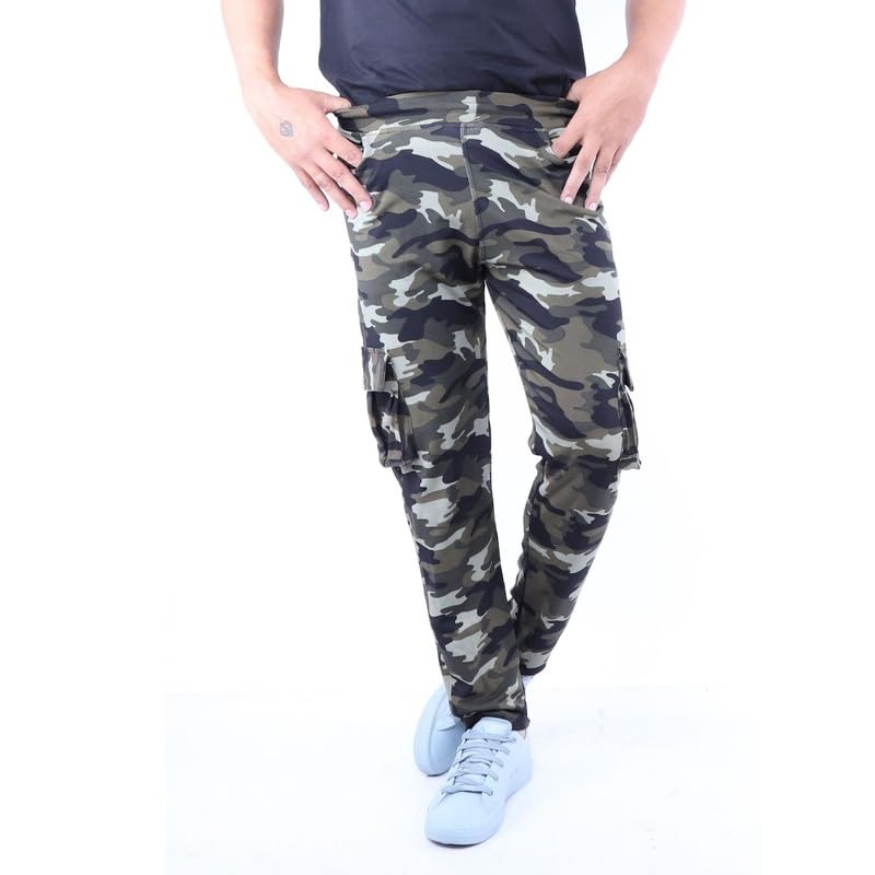 Men Amazn Military Camouflage Dry-Fit Six Pocket Gym Trackpant,Joggers,Sports Pant | Green-picture-25
