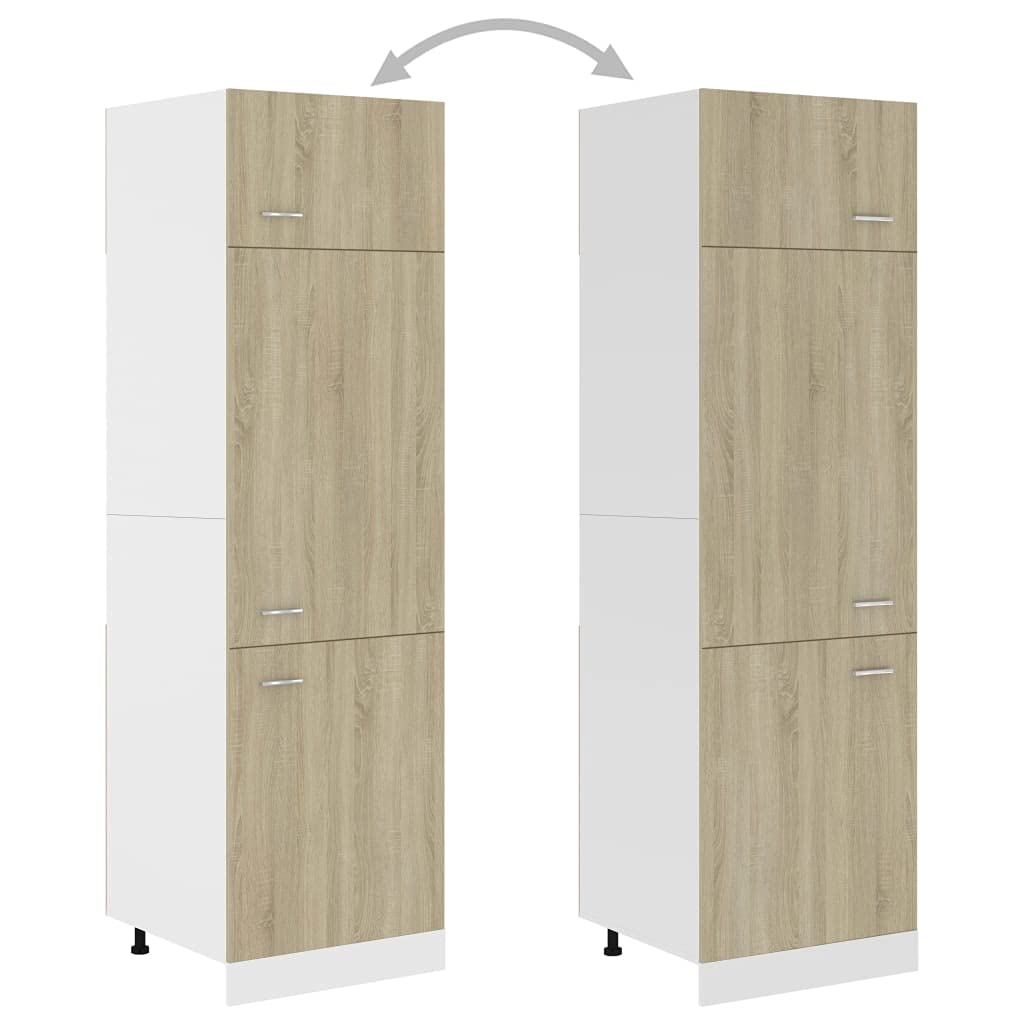 vidaXL Koelkastkast 60x57x207 cm bewerkt hout sonoma eikenkleurig