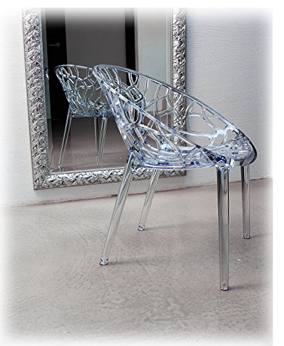 NEUERRAUM Ghost Chair Armlehnstuhl Plexiglas. Schickes Design, hochwertige Verarbeitung, Komfortables Sitzen, Für Außen und Innen geeignet. Abbildung in Transparent klar Cover