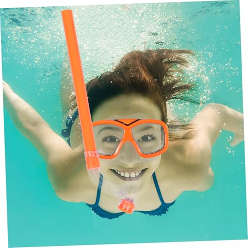 Masque de natation orange et palmes enfants pour vacances à la mer - 6