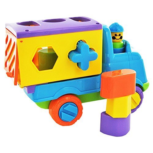 Fun Time Push Along Shape Sorting Tipper Truck - Assorted Colors by Funtime