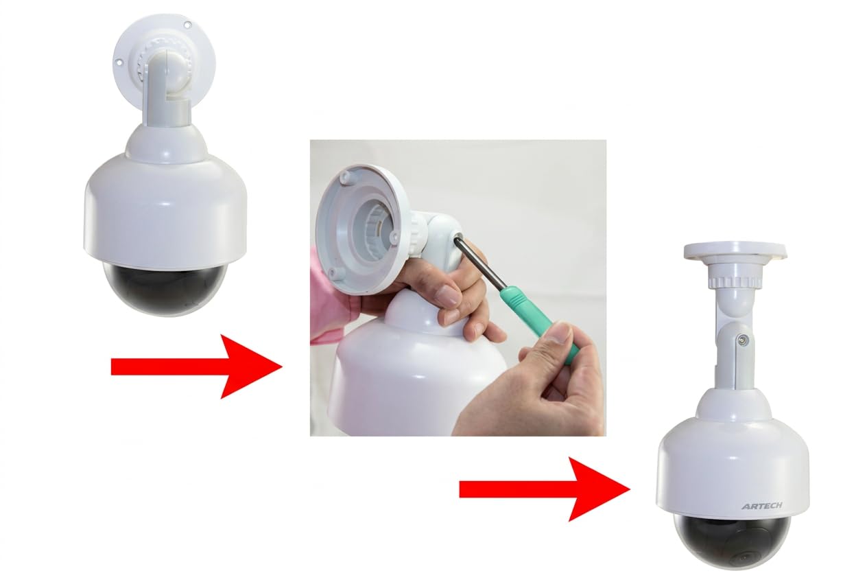 O&W Security 2 Dummy telecamere finte professionali a cupola per esterni con obiettivo cavo