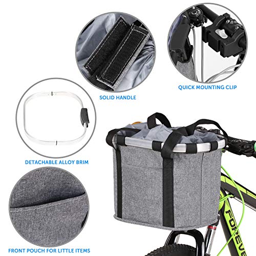 Festnight Cesta destacável da bicicleta Frente da bicicleta Transportadora para animais de estimação