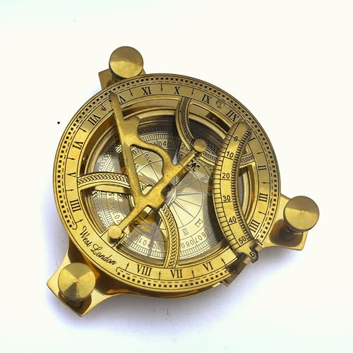 Classic Sundial with Built-in Compass - Handcrafted Timepiece for Outdoor Navigation and Timeless Beauty (2