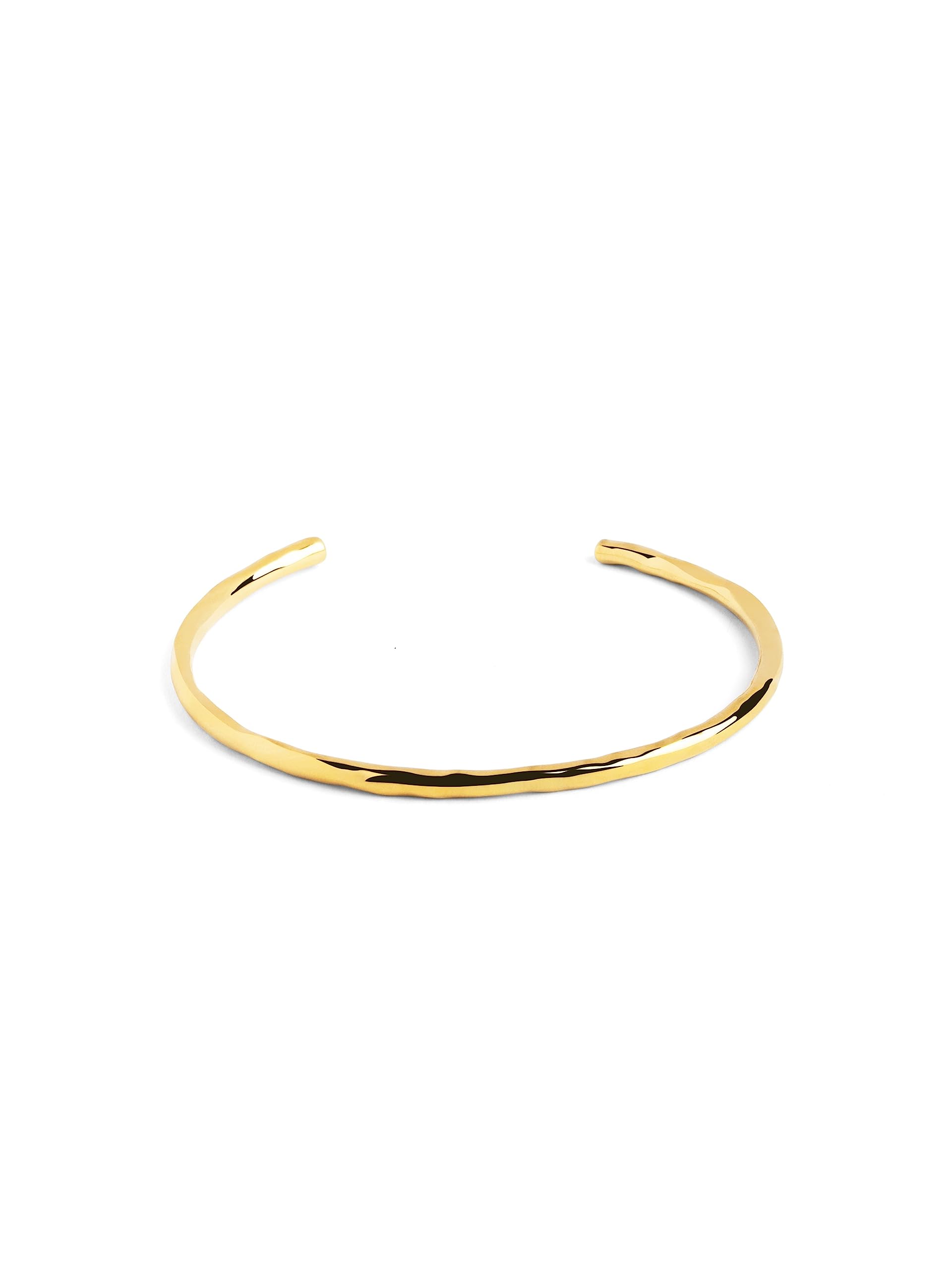 SINGULARU Brazalete Cane - Brazalete en Latón con Acabado en Baño en Oro 18Kt o Oro 18Kt Rosa o Rodio - Talla Unica - Medida Ajustable - Joyas para Mujer - Varios Acabados
