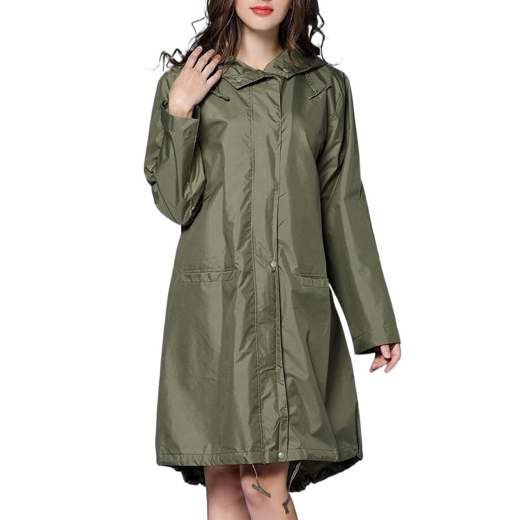 Chubasquero Mujer Hombre Chubasquero para Mujer, Poncho, Transpirable, Largo, Portátil, Repelente Al Agua, Ropa Impermeable Impermeable Poncho Lluvia (Color : Grün, Size : XL)