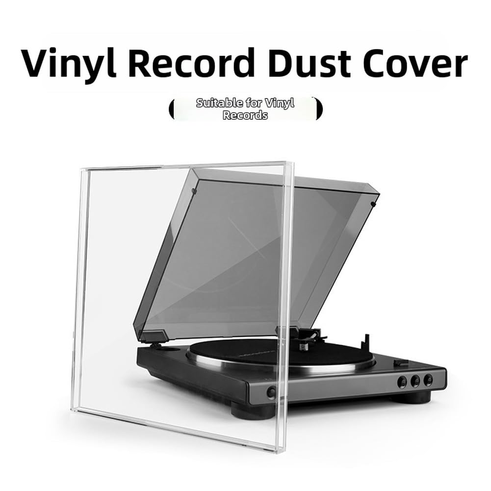 Caja expositora de discos de vinilo acrílico transparente de 32,5 x 32,5 cm, caja de almacenamiento para álbumes LP, revistas, documentos, decoración del hogar