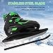 MammyGol Adjustable Ice Skates for Kids Boys and Girls, Hockey Lace-Up Skate, Green Ice Skating Size S for Beginner