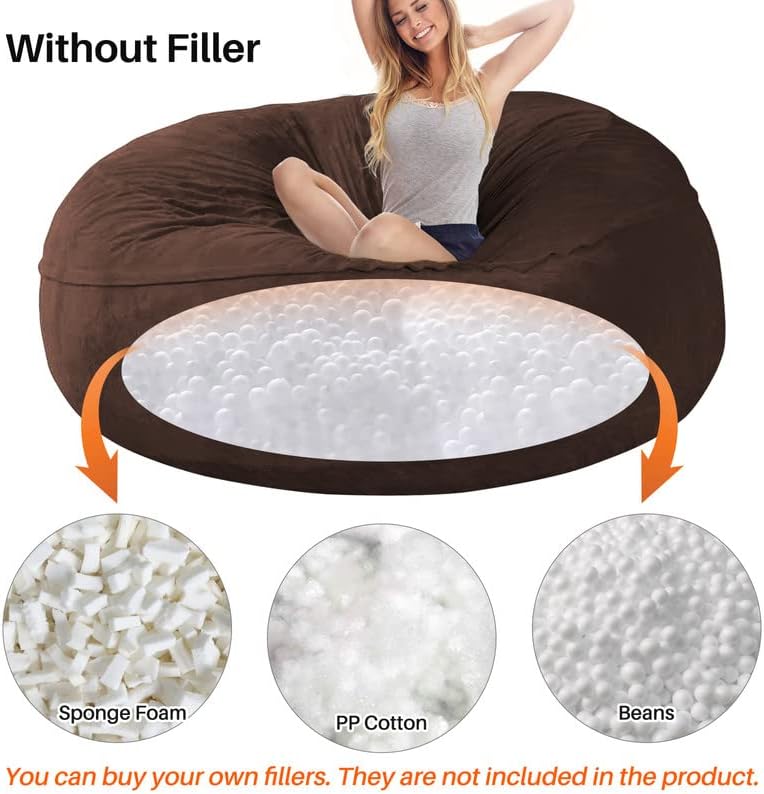 Miniatura 2 de Funda para puf de gran tamaño para adultos, muebles de sala de estar, de microfibra suave y lavable, funda para silla de puf para niños, funda para