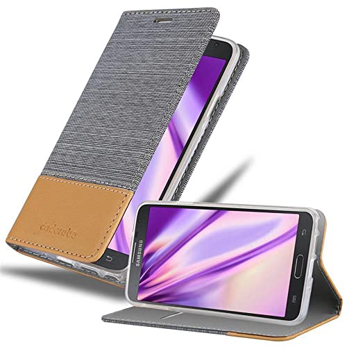 Cadorabo Hülle kompatibel mit Samsung Galaxy Note 3 NEO aus Jeans & Kunst Leder Flip Klappbare Stoßfeste Magnetische [Standfunktion] [Kartenfächern] Cover Hülle für Galaxy Note 3 NEO Tasche in Grau