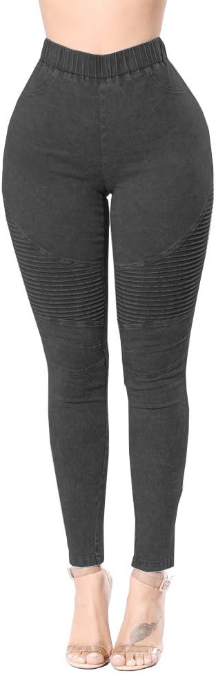 Aodrusa Womens Skinny Jeans Leggings High Waisted Stretch Denim Butt Lift Pencil Jeggings Grey US 20