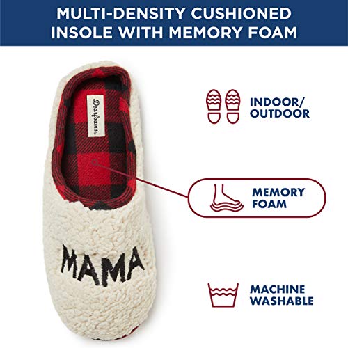 Dearfoams Women's Family Collection Mama Bear Fluffy faux sherpa Clog Slipper, Large3
