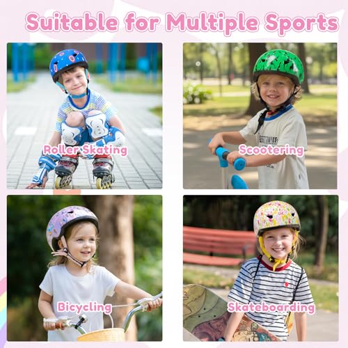 Image of Toddler Bike Helmet with Gloves and Backpack Set, 3 Sizes for Baby Infant to Kids Ages 1-3 3-5 5-8+, Adjustable Boys Girls Bike Helmet for Bicycle /Scooter /Skateboard /Roller Skate