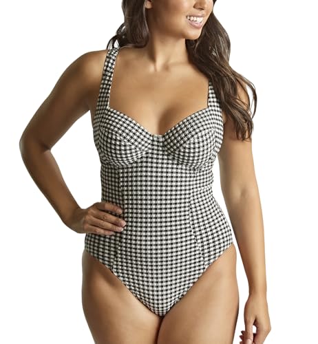 Panache Women's Paloma Gingham Swimsuit – Balcony Support, Retro Chic Style