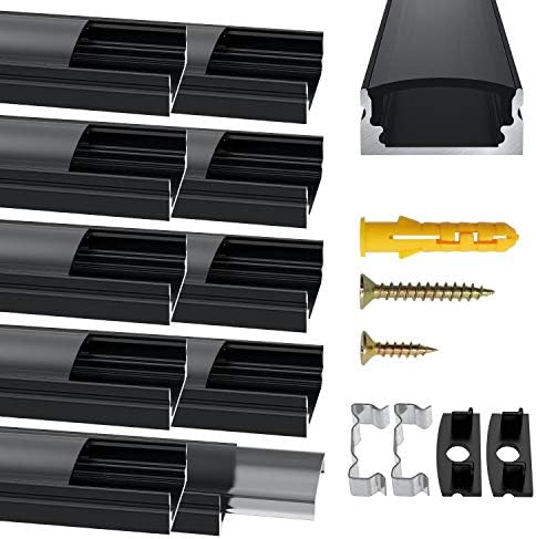 Jirvyuk Led Aluminum Profile, 6 Pack 1m/3.3ft V Shape LED Channel, Led ...