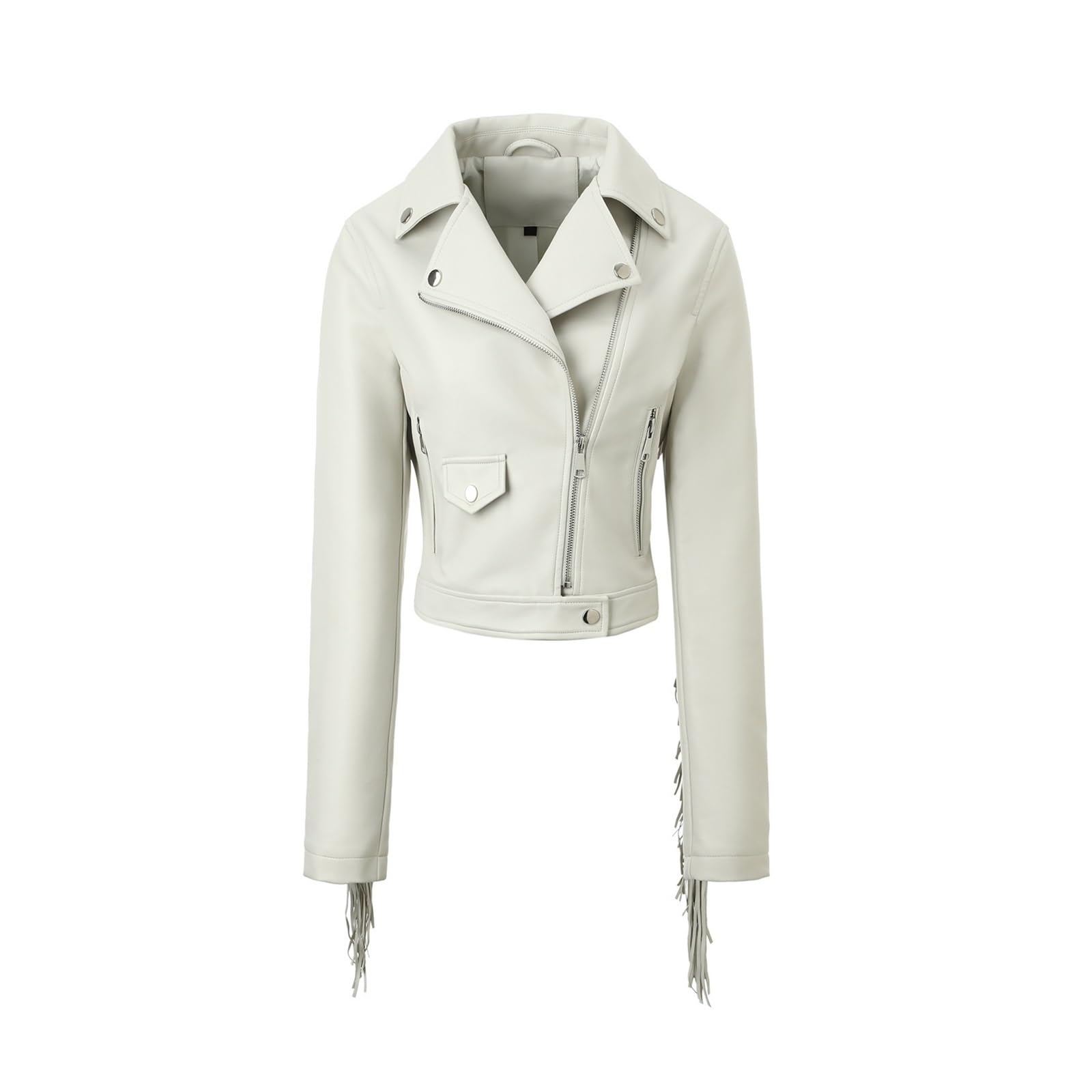 Plus Veste De Style Street Cool À Pompon En Cuir PU