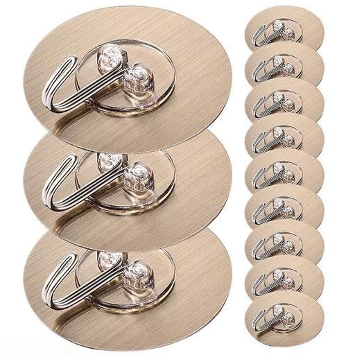 Image of Maxxic Labaratories (Pack of10) Self Adhesive Wall Hooks Heavy Duty for Hanging | Nail Free Sticky Hooks for Wall Heavy Items Without Drilling, Transparent Wall Hanger Hook (Round 10)