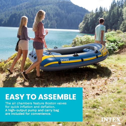 INTEX 68370EP Challenger 3 Inflatable Boat Set: Includes Deluxe 48in Boat Oars and High-Output Pump – Triple Air Chambers – Welded Oar Locks – 3 Person – 660lb Weight Capacity - Image 7