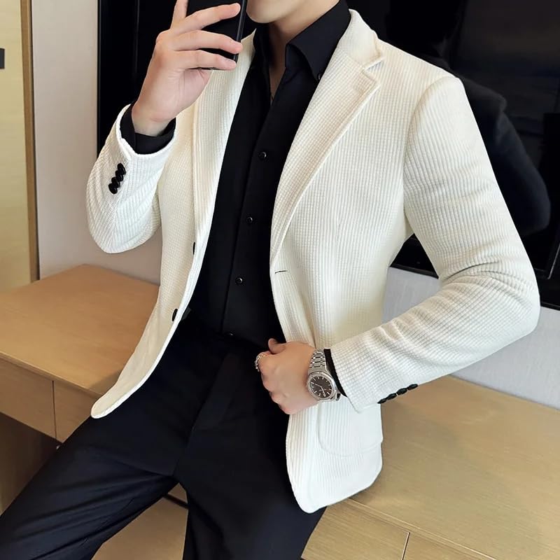 Blazer Corduroy Suit Jacket Korean Business Slim Fit Formal Social Banquet Dress Jacket3