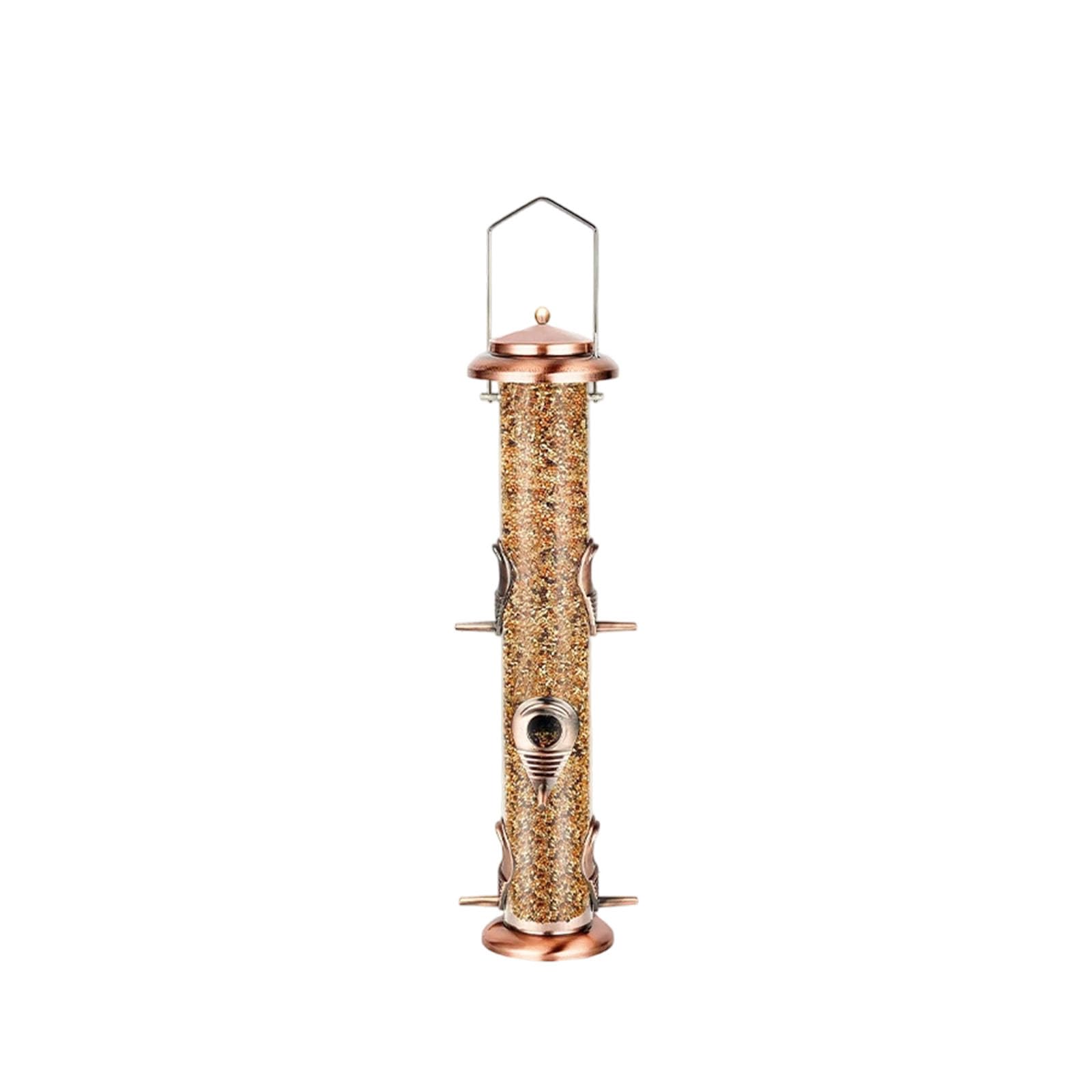 NEWFT Stable Hanging Metal Bird Feeder 6 Ports 6 Birds at Once Resistant Refill and Cleans Design