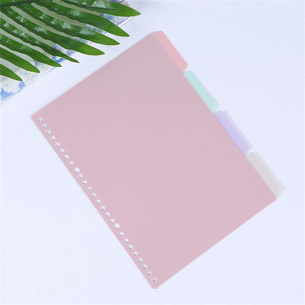 4 Pcs Multicolor Binder Dividers, Loose-Leaf Coil Book Index Dividers, Index Page Labels Plastic Binder Dividers for School Office Supplies(B5)