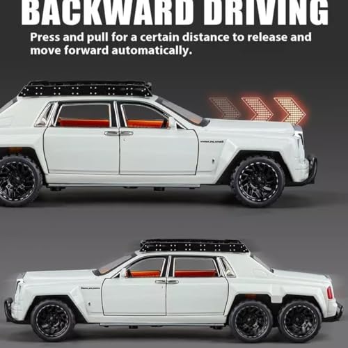 Image of Rolls Royce Phantom 6x6 Model Car 1:32 Scale Exclusive Alloy Metal Pull Back Die-cast Car Toy with Openable Doors & Light Music Boys Toys for Kids (Phantom 1:32 6x6)【Colors as Per Stock】