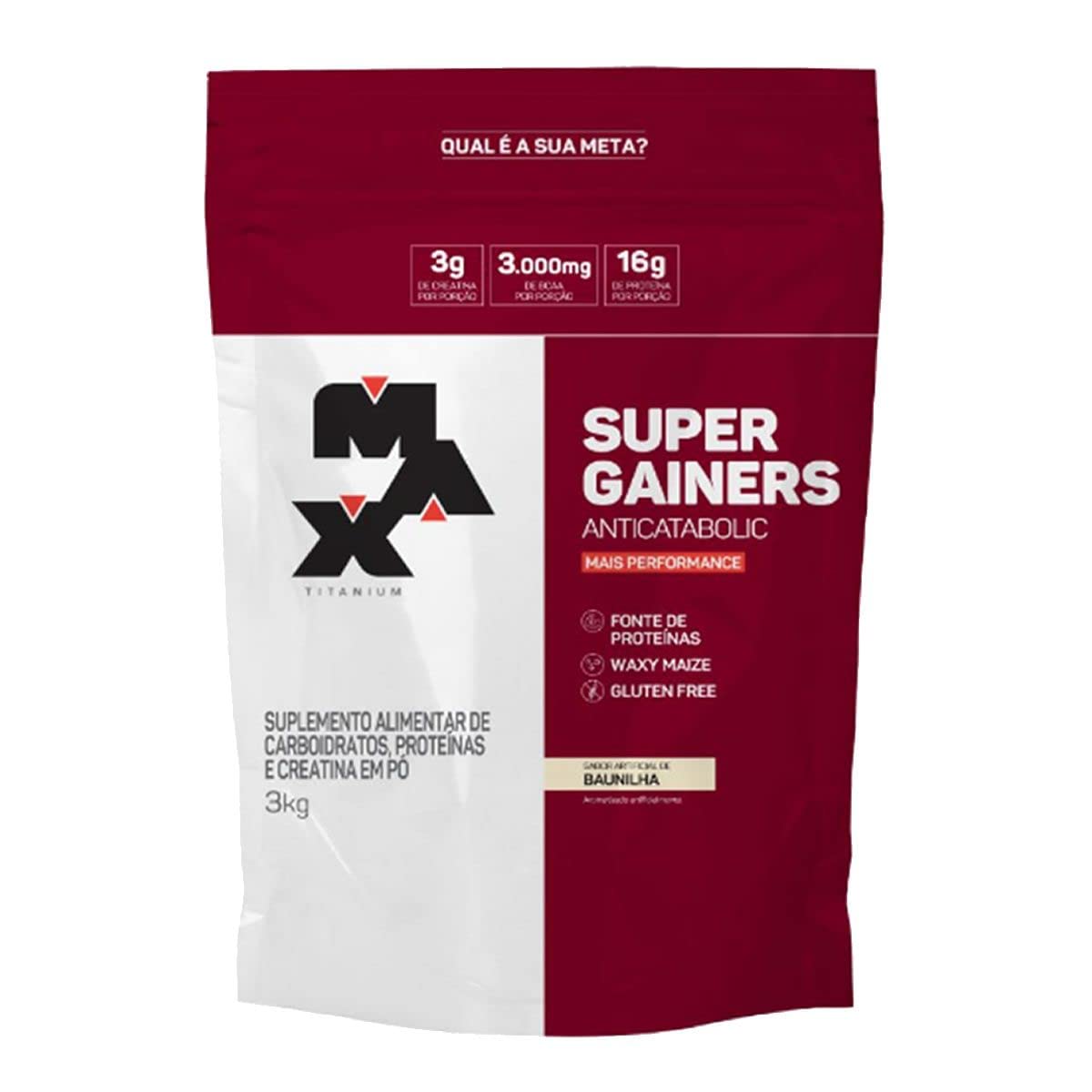 SUPER GAINERS 3KG BAUNILHA MAX TITANIUM