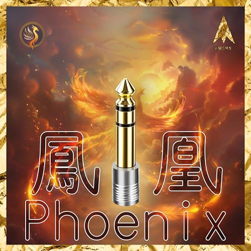 Amshn 3.5mmイヤホンジャック(メス) to 6.35mm標準プラグ(オス) 変換 ステレオ変換プラグ TRS(3極)/TRRS(4極) マイク対応 オーディオ変換アダプタ ヘッドホン/アンプ/電子ピアノ/イヤホン/ミキサー/プレーヤー対応 24K金メッキ Hi-Fi 鳳凰(Phoenix)