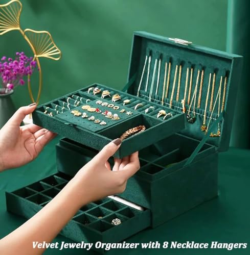 Vlando Store Vlando Jewellery Organisers Box Velvet Jewellery Box - Image 6