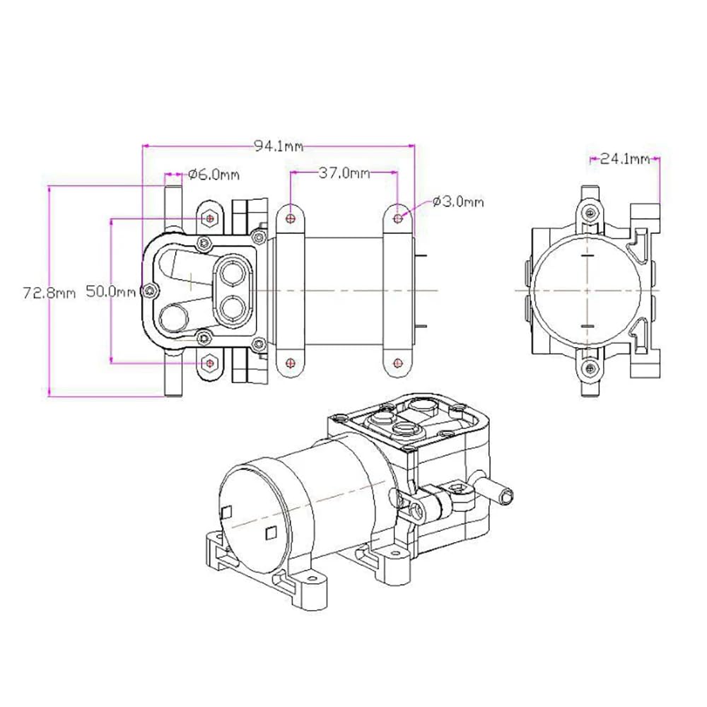 Pompe à Membrane Auto-Amorçante CC 12V 24V, Mini Pompe à Eau Domestique 545 2-3L/MIN (DC 24V)
