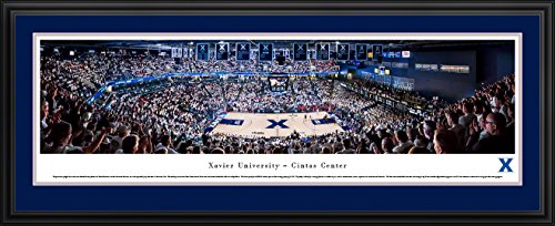 Xavier Basketball - 44x18-inch Double Mat, Deluxe Framed Picture by Blakeway Panoramas