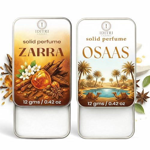 Image of IDITRI EXPORT Solid Perfume |zarra&Osaas Alcohol Free Wax Perfume Balm, Long Lasting | Pocket Tin 12g, Pack Of 2| Non Greasy Smooth Glide, Travel Friendly Men And Women